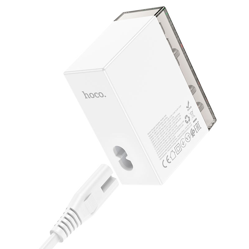 Incarcator Retea HOCO N36, 65W, 3A, 3 x USB-A - 3 x USB-C, Alb