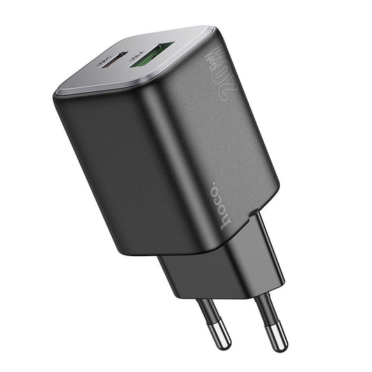 Incarcator Retea HOCO N41, 20W, 3A, 1 x USB-A - 1 x USB-C, Negru