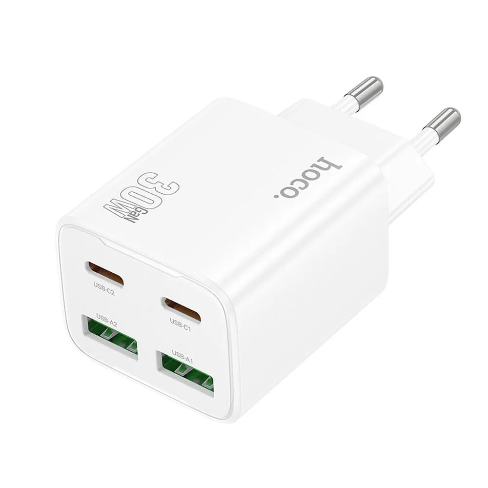 Incarcator Retea HOCO N56, 30W, 3A, 2 x USB-A - 2 x USB-C, Alb