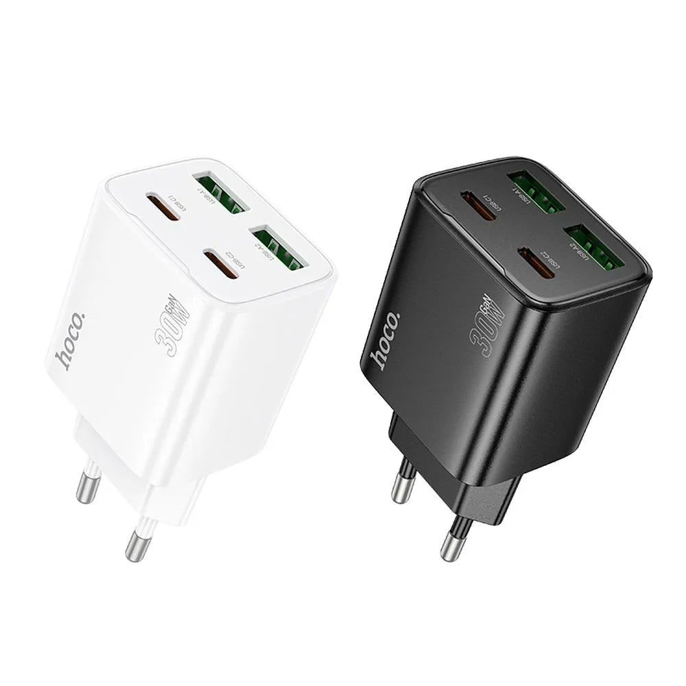 Incarcator Retea HOCO N56, 30W, 3A, 2 x USB-A - 2 x USB-C, Negru