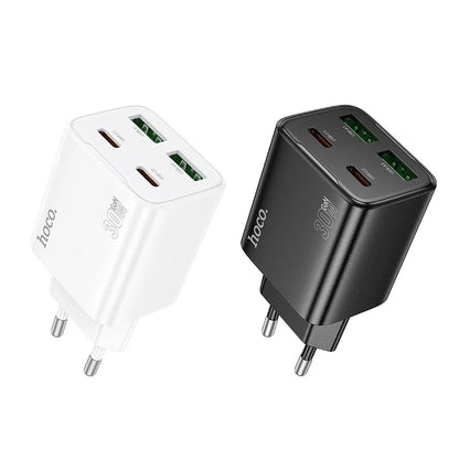 Incarcator Retea HOCO N56, 30W, 3A, 2 x USB-A - 2 x USB-C, Negru