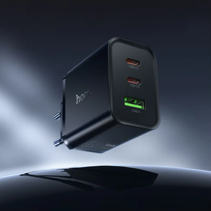 Incarcator Retea HOCO N75, 65W, 3A, 1 x USB-A - 2 x USB-C, Negru