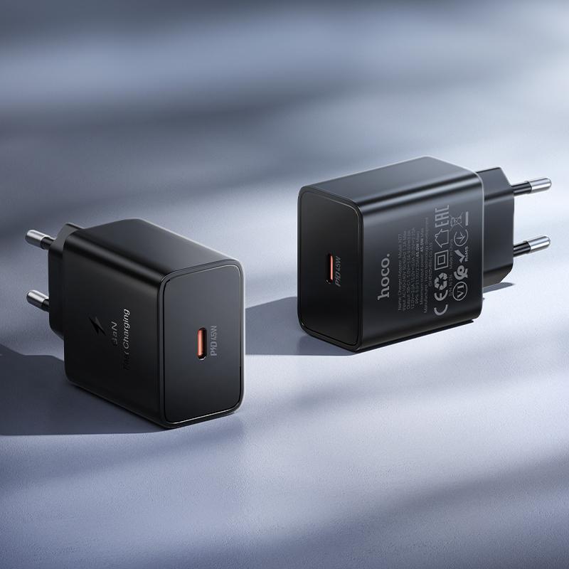 Incarcator Retea HOCO N77, 45W, 3A, 1 x USB-C, Negru