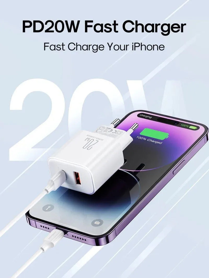 Incarcator Retea Joyroom JR-TCF05, 20W, 3A, 1 x USB-A - 1 x USB-C, Alb