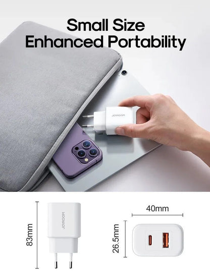 Incarcator Retea Joyroom JR-TCF05, 20W, 3A, 1 x USB-A - 1 x USB-C, Alb