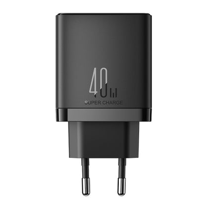 Incarcator Retea Joyroom JR-TCF09, 40W, 3A, 2 x USB-C, Negru