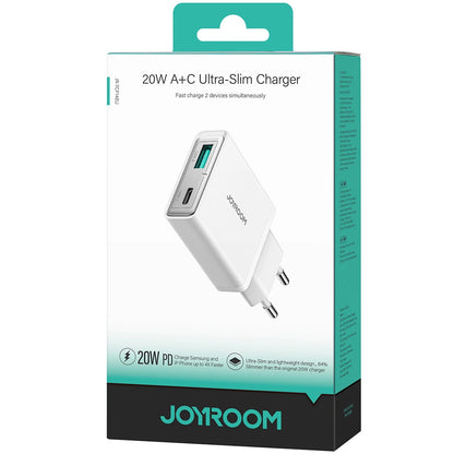 Incarcator Retea Joyroom JR-TCF14, 20W, 3A, 1 x USB-A - 1 x USB-C, Alb