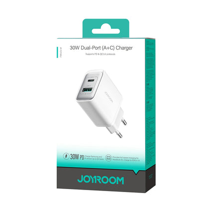 Incarcator Retea Joyroom JR-TCF15, 30W, 5A, 1 x USB-A - 1 x USB-C, Alb