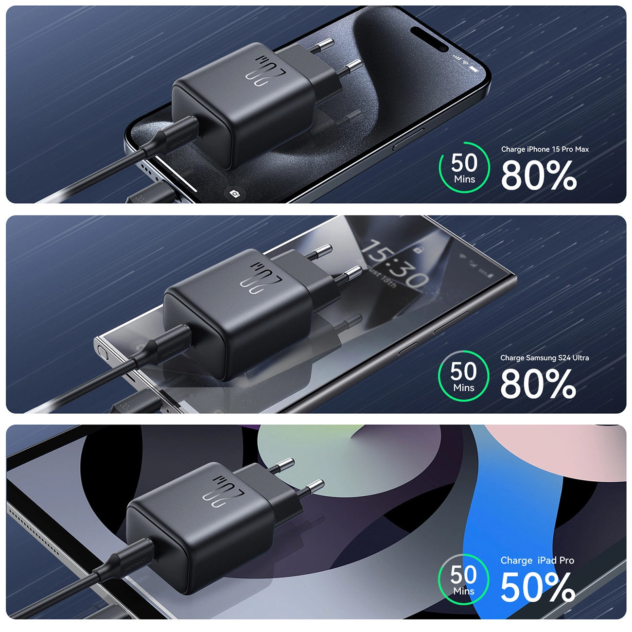 Incarcator Retea Joyroom JR-TCF20, 20W, 3A, 1 x USB-C, Negru