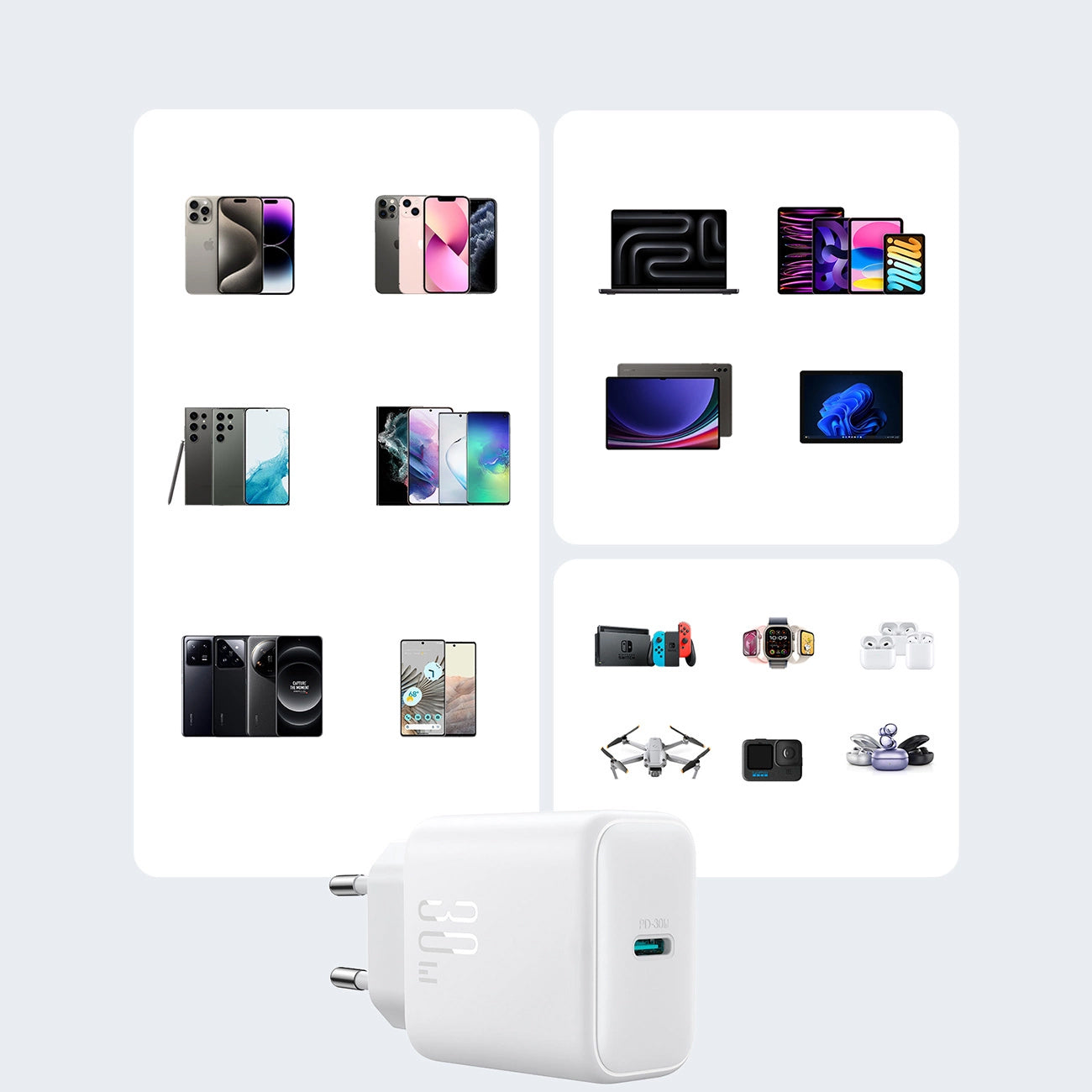 Incarcator Retea Joyroom JR-TCF24, 30W, 3A, 1 x USB-C, Alb