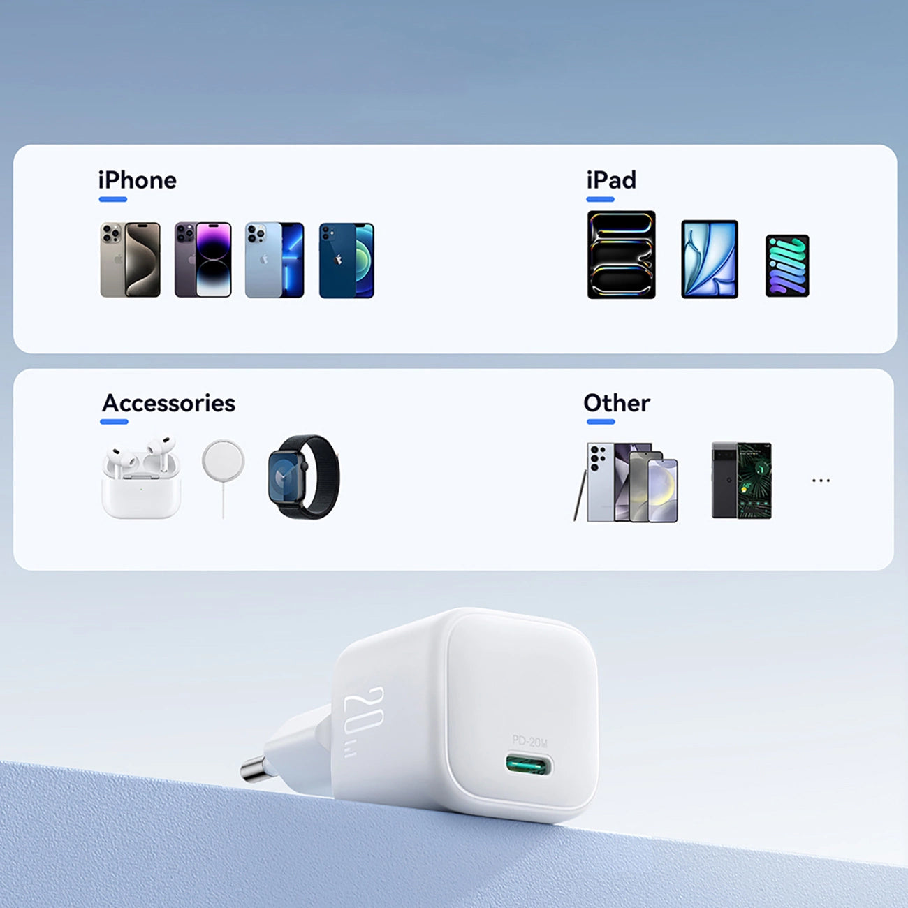 Incarcator Retea Joyroom JR-TCG08, 20W, 3A, 1 x USB-C, Alb