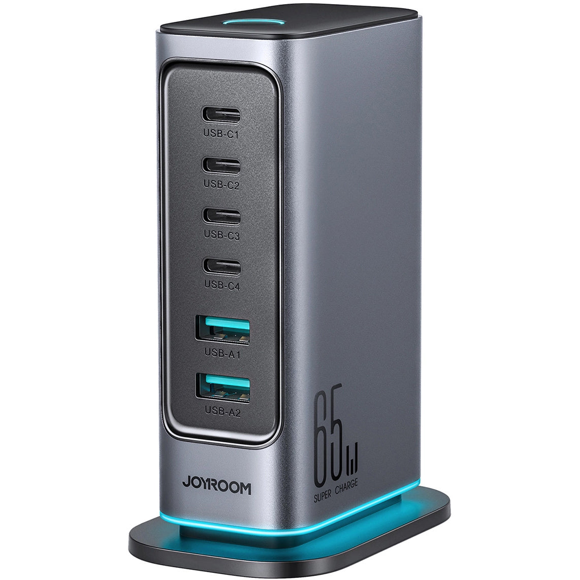 Incarcator Statie Joyroom JR-TCM02, 65W, 3.25A, 2 x USB-A - 4 x USB-C, Gri