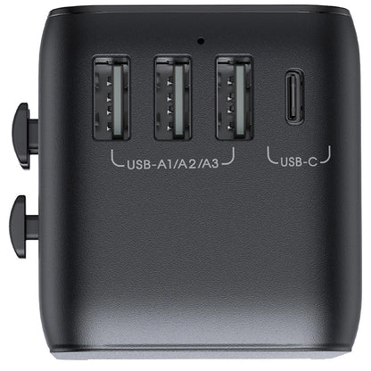 Ładowarka sieciowa Joyroom JR-TCW01 Travel, 17W, 3A, 1 x USB-C - 3 x USB-A, czarna 