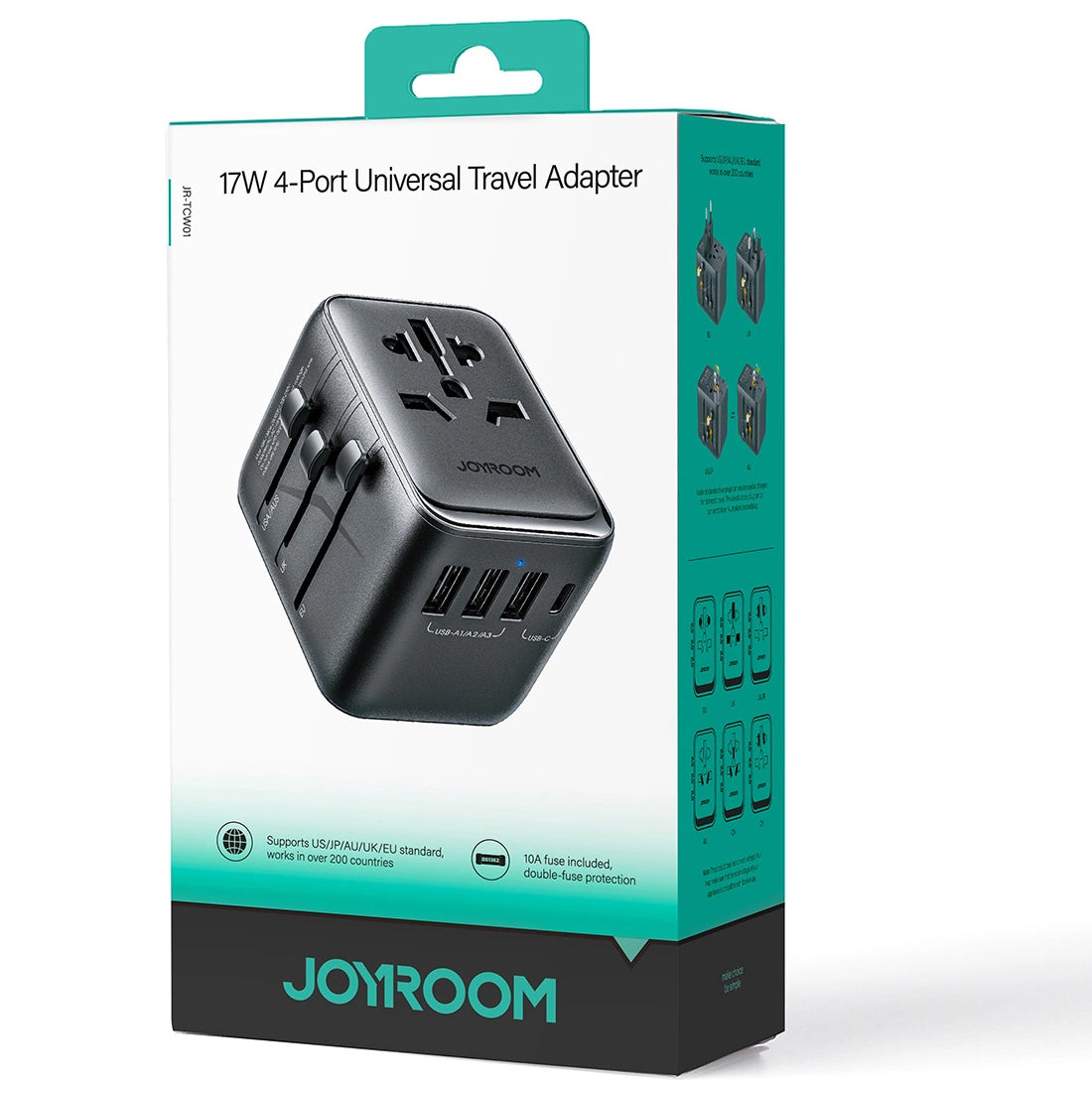 Ładowarka sieciowa Joyroom JR-TCW01 Travel, 17W, 3A, 1 x USB-C - 3 x USB-A, czarna 