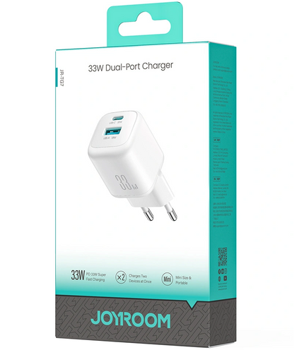 Incarcator Retea Joyroom JR-TG7, 33W, 3A, 1 x USB-A - 1 x USB-C, Alb