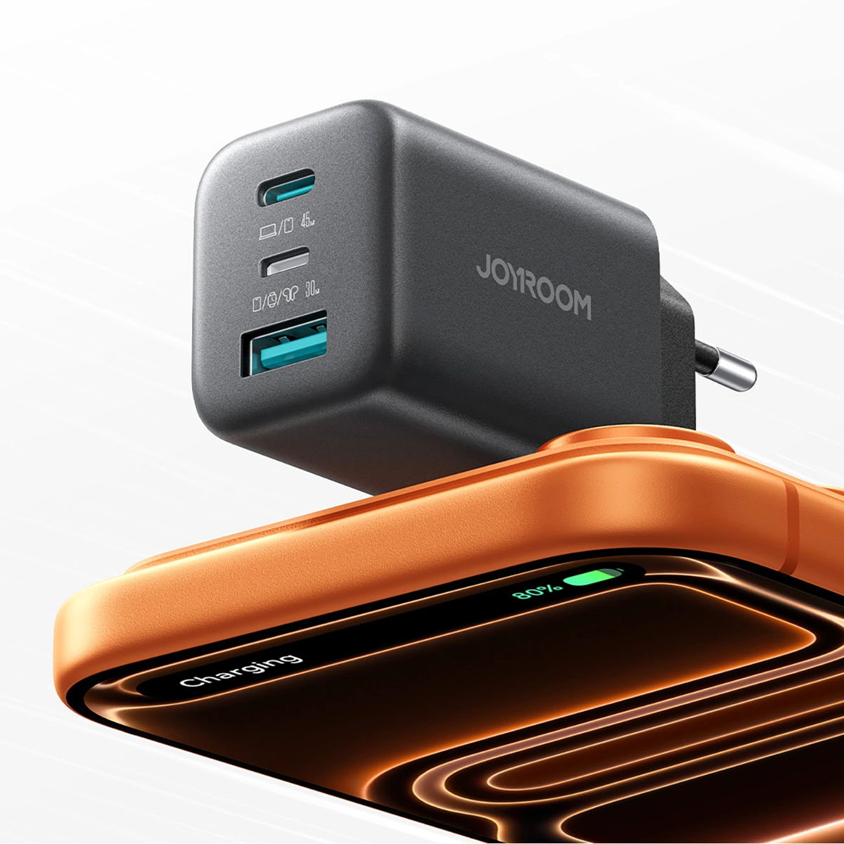 Incarcator Retea Joyroom JR-TO1, 45W, 3A, 1 x Lightning - 1 x USB-A - 1 x USB-C, Negru