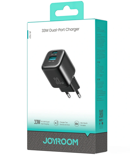 Incarcator Retea Joyroom JR-TG7, 33W, 3A, 1 x USB-A - 1 x USB-C, Negru