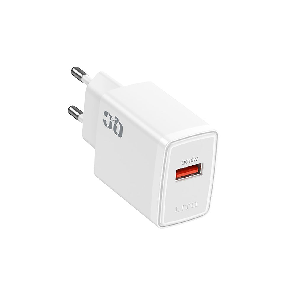 Incarcator Retea Lito LC08, 18W, 3A, 1 x USB-A, Alb