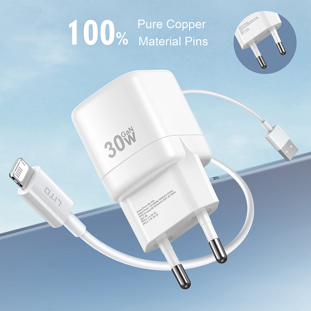 Incarcator Retea Lito LC11, 30W, 3A, 1 x USB-C, Alb