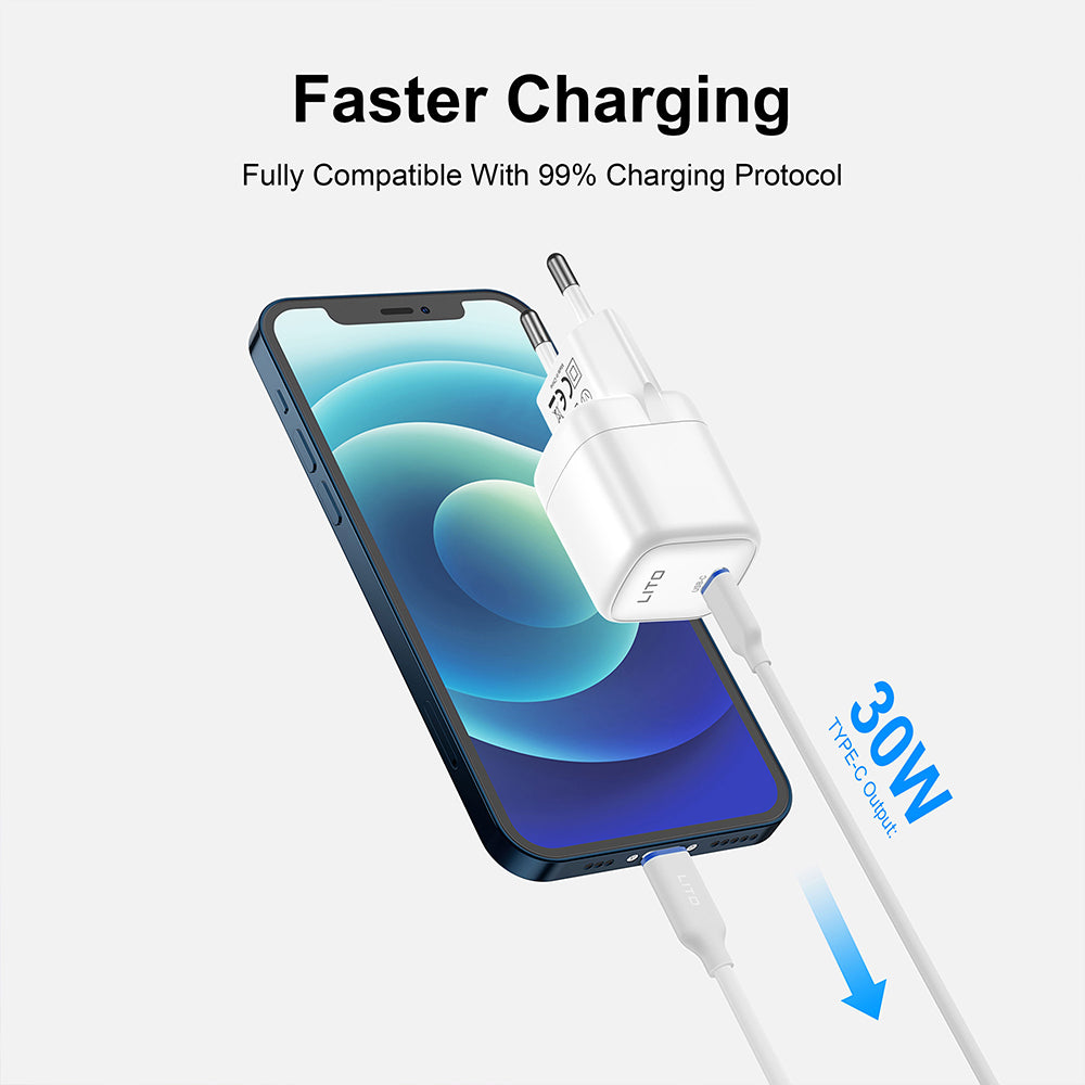 Incarcator Retea Lito LC11, 30W, 3A, 1 x USB-C, Negru