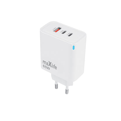Incarcator Retea MaXlife MXTC-09-65ACC, 65W, 3.25A, 1 x USB-A - 2 x USB-C, Alb