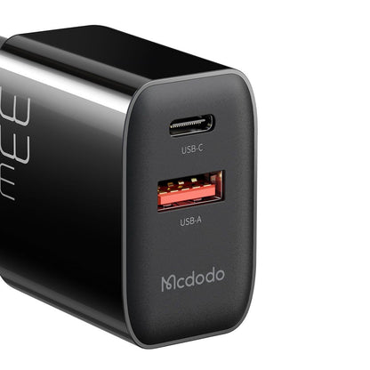 Incarcator Retea McDodo CH-0921, 33W, 3A, 1 x USB-A - 1 x USB-C, Negru