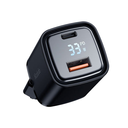 Incarcator Retea McDodo CH-1701 Graphite Display, 33W, 3A, 1 x USB-A - 1 x USB-C, Negru