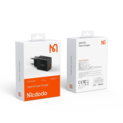 Incarcator Retea McDodo CH-1951 Hydrogen, 20W, 3A, 1 x USB-A - 1 x USB-C, Negru