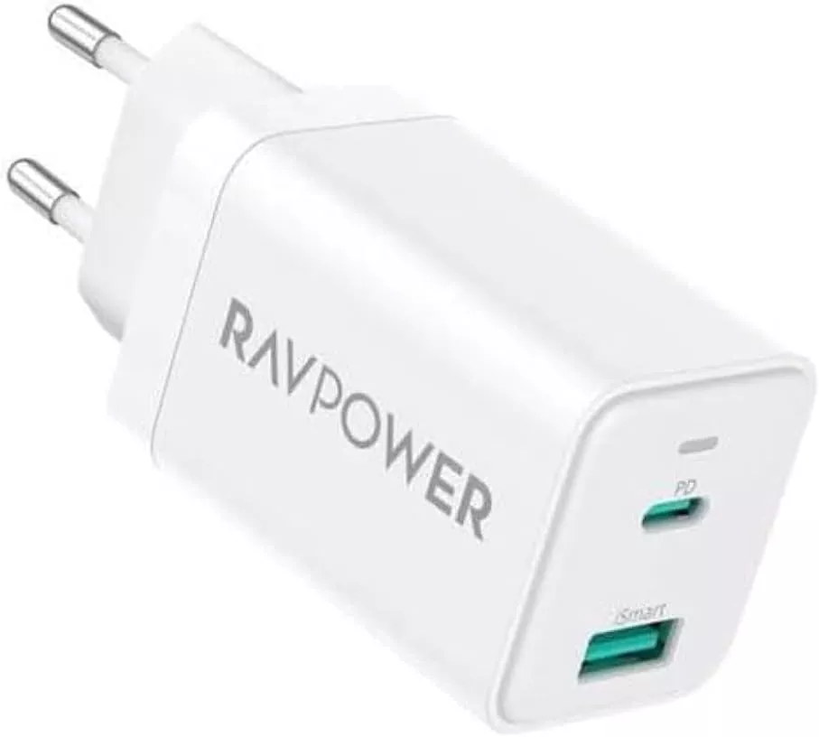 Incarcator Retea RavPower RP-PC171, 45W, 3A, 1 x USB-A - 1 x USB-C, Alb