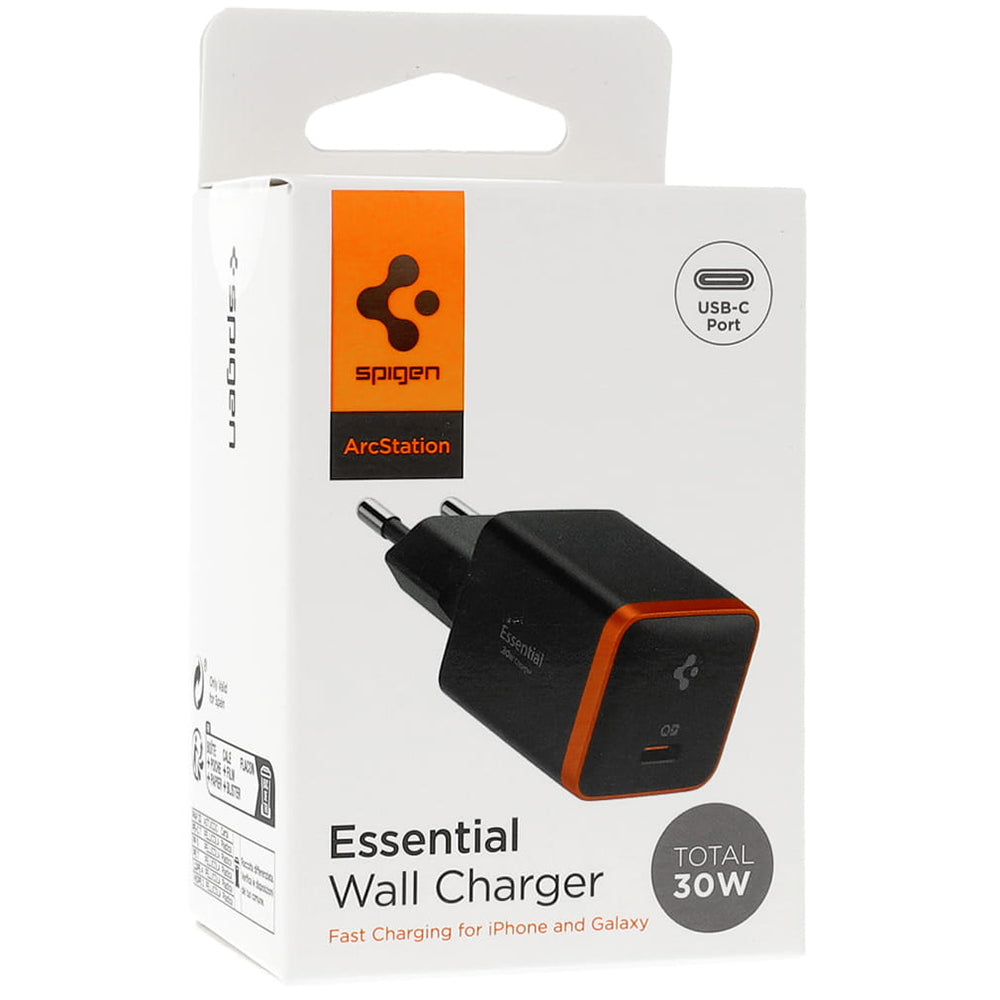 Incarcator Retea Spigen EE301EU Essential, 30W, 3A, 1 x USB-C, Negru ACH08448