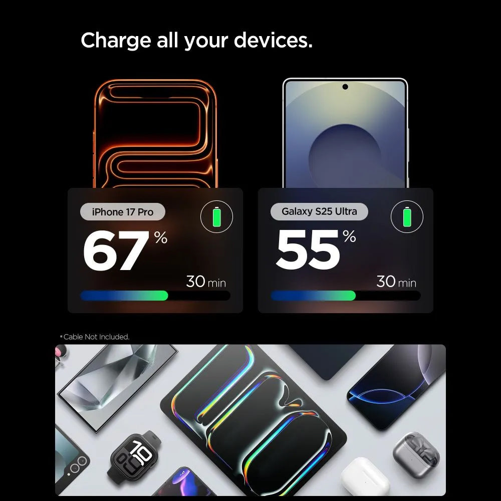 Incarcator Retea Spigen EE301EU Essential, 30W, 3A, 1 x USB-C, Gri ACH10447