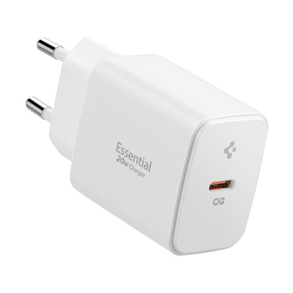 Incarcator Retea Spigen Essential, 20W, 3A, 1 x USB-C, Alb
