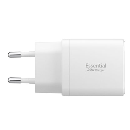 Incarcator Retea Spigen Essential, 20W, 3A, 1 x USB-A - 1 x USB-C, Alb ACH08704