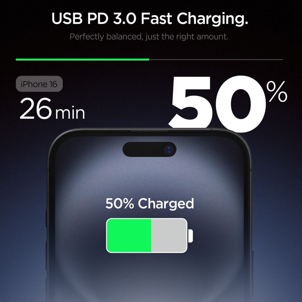 Incarcator Retea Spigen Essential, 20W, 3A, 1 x USB-C, Negru