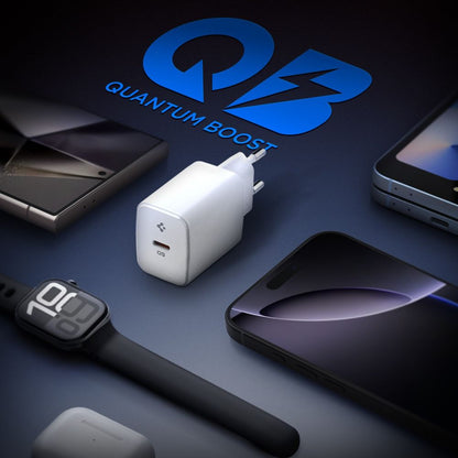 Incarcator Retea Spigen Essential, 20W, 3A, 1 x USB-C, Alb