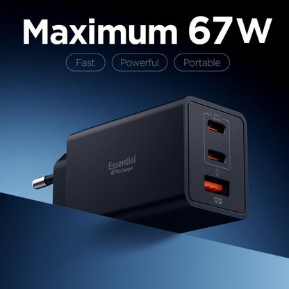 Incarcator Retea Spigen Essential, 67W, 3.25A, 1 x USB-A - 2 x USB-C, Negru ACH09458