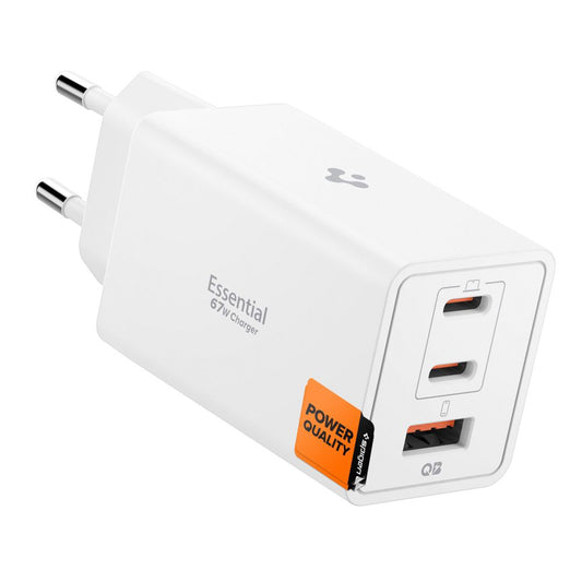 Incarcator Retea Spigen Essential, 67W, 3.25A, 1 x USB-A - 2 x USB-C, Alb ACH08710