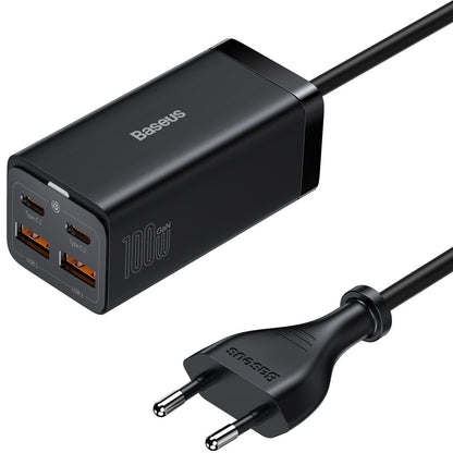 Incarcator Statie Baseus GaN3 Pro, 100W, 5A, 2 x USB-A - 2 x USB-C, Negru CCGP000101