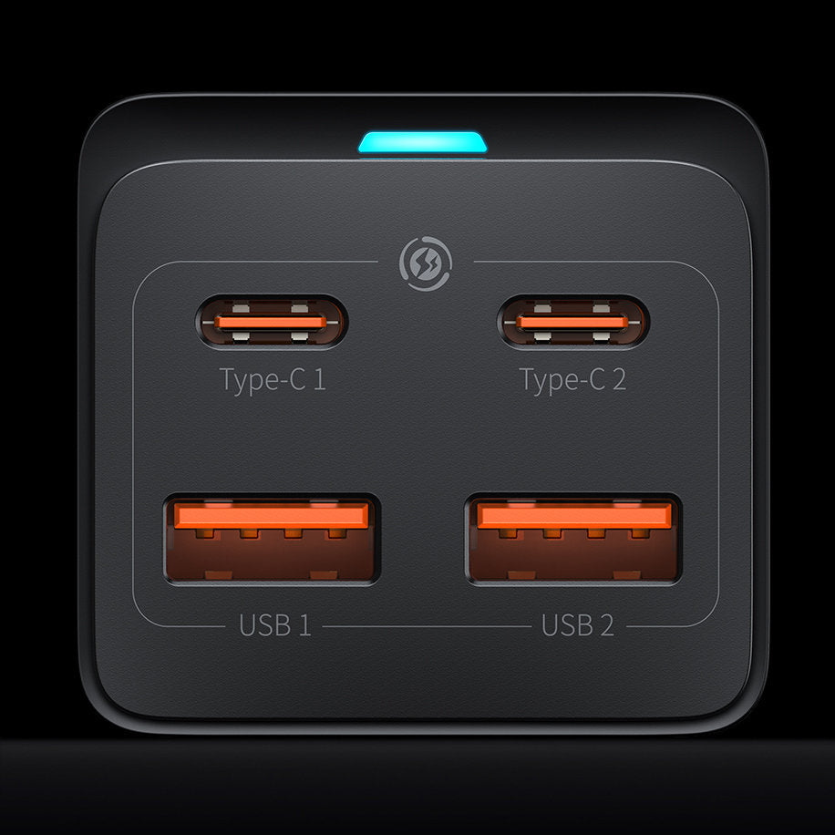 Incarcator Statie Baseus GaN3 Pro, 100W, 5A, 2 x USB-A - 2 x USB-C, Negru CCGP000101