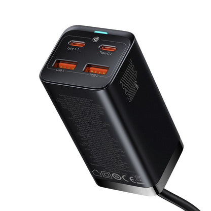 Incarcator Statie Baseus GaN3 Pro, 100W, 5A, 2 x USB-A - 2 x USB-C, Negru CCGP000101