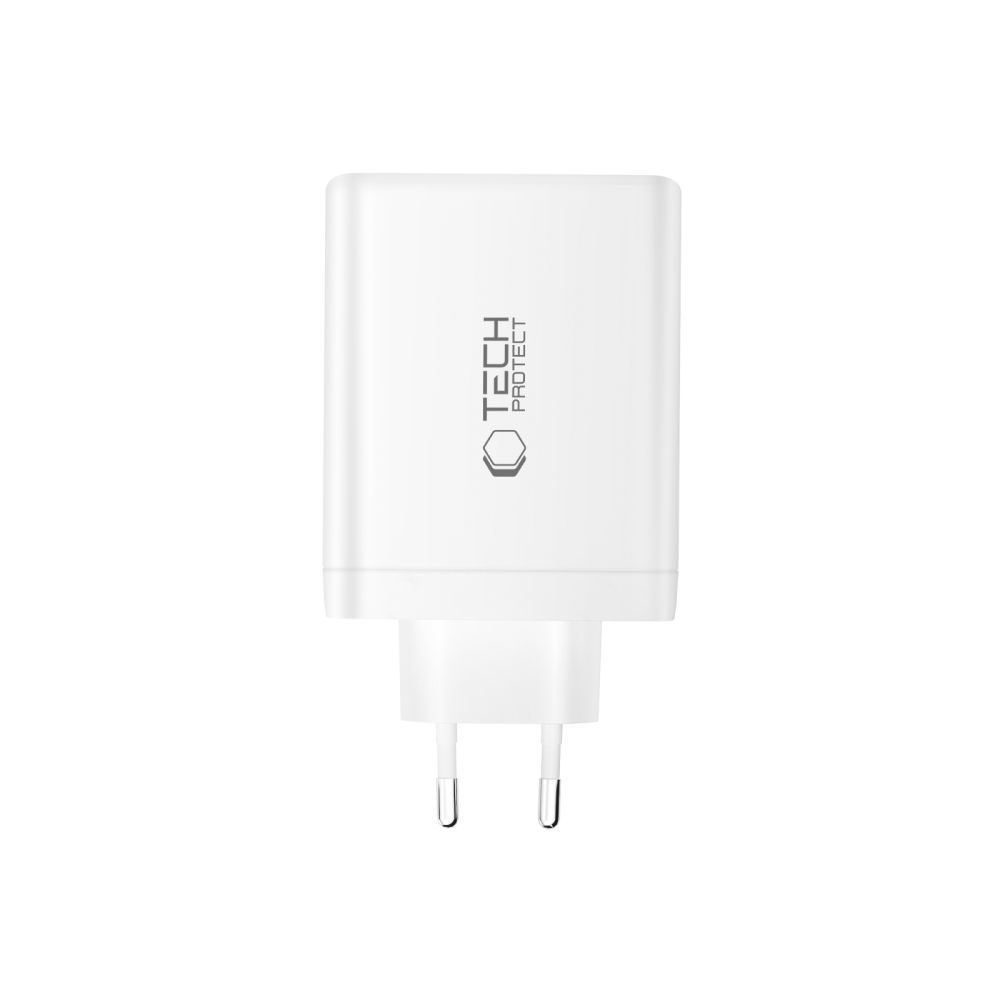 Incarcator Retea Tech-Protect NC120W-GAN, 120W, 5A, 1 x USB-A - 3 x USB-C, Alb