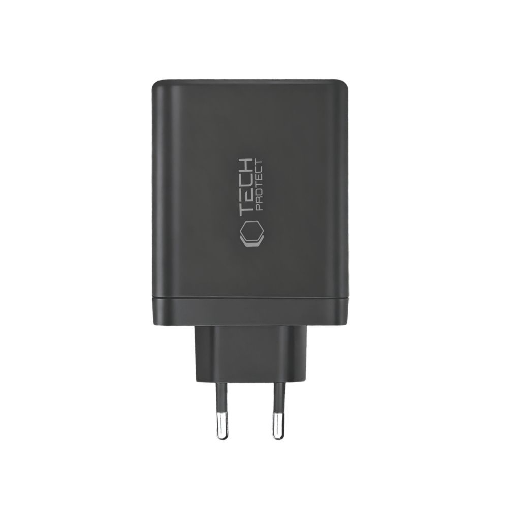 Incarcator Retea Tech-Protect NC120W-GAN, 120W, 5A, 1 x USB-A - 3 x USB-C, Negru