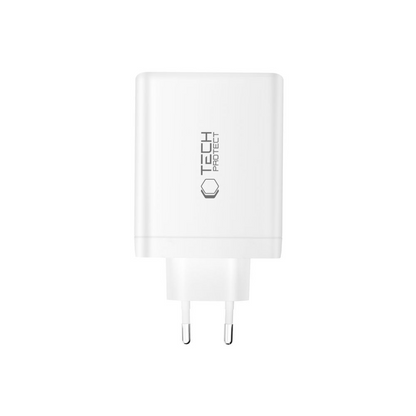 Incarcator Retea Tech-Protect NC140W-GAN, 140W, 5A, 1 x USB-A - 3 x USB-C, Alb