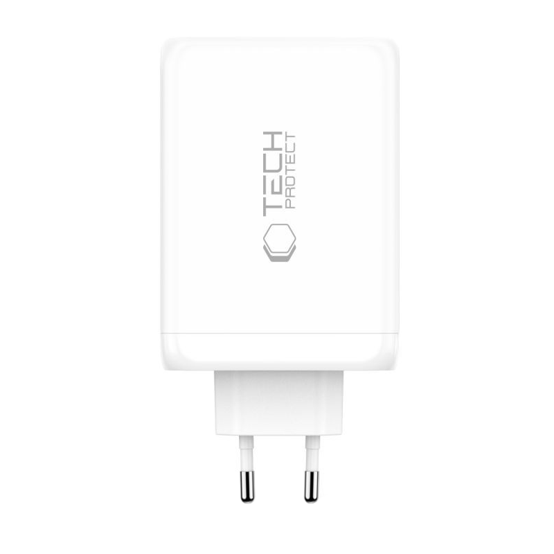 Incarcator Retea Tech-Protect NC240W-GAN, 240W, 5A, 1 x USB-A - 3 x USB-C, Alb
