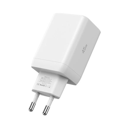 Ładowarka sieciowa Tech-Protect NC45W, 45W, 3A, 2 x USB-C, biała 