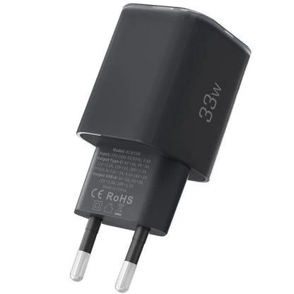 Incarcator Retea Tech-Protect NCM33W, 33W, 3A, 1 x USB-A - 1 x USB-C, Negru