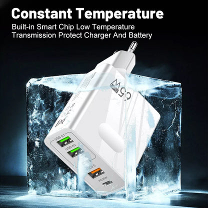 Incarcator Retea Techsuit CHC1 PentaXPower, 25W, 3A, 3 x USB-A - 2 x USB-C, Alb
