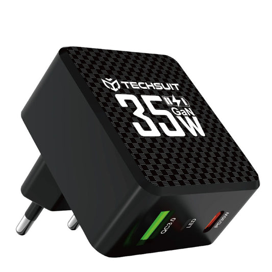 Incarcator Retea Techsuit CHPD173 Tiny, 35W, 3A, 1 x USB-A - 1 x USB-C, Negru