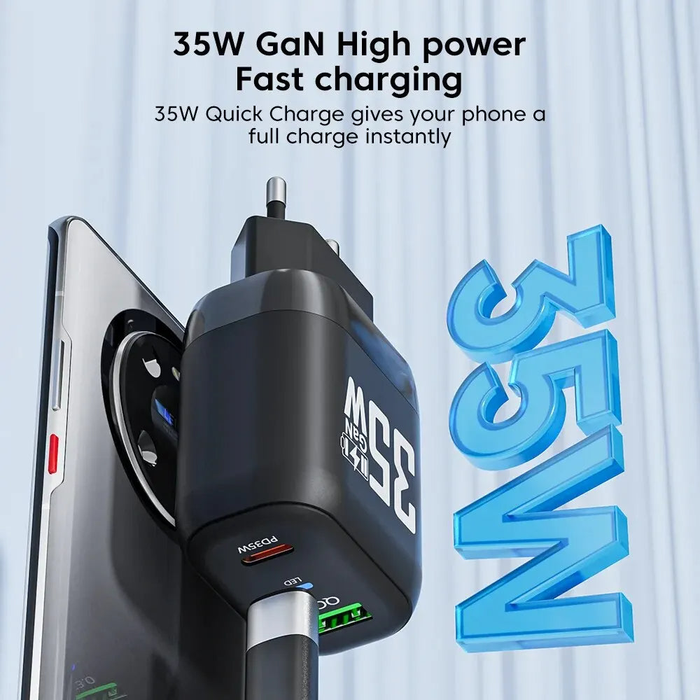 Incarcator Retea Techsuit CHPD174, 35W, 3A, 1 x USB-A - 1 x USB-C, Alb