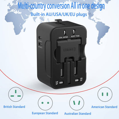 Incarcator Retea Techsuit HHT202-2C Travel, 15W, 3A, 2 x USB-C, Alb